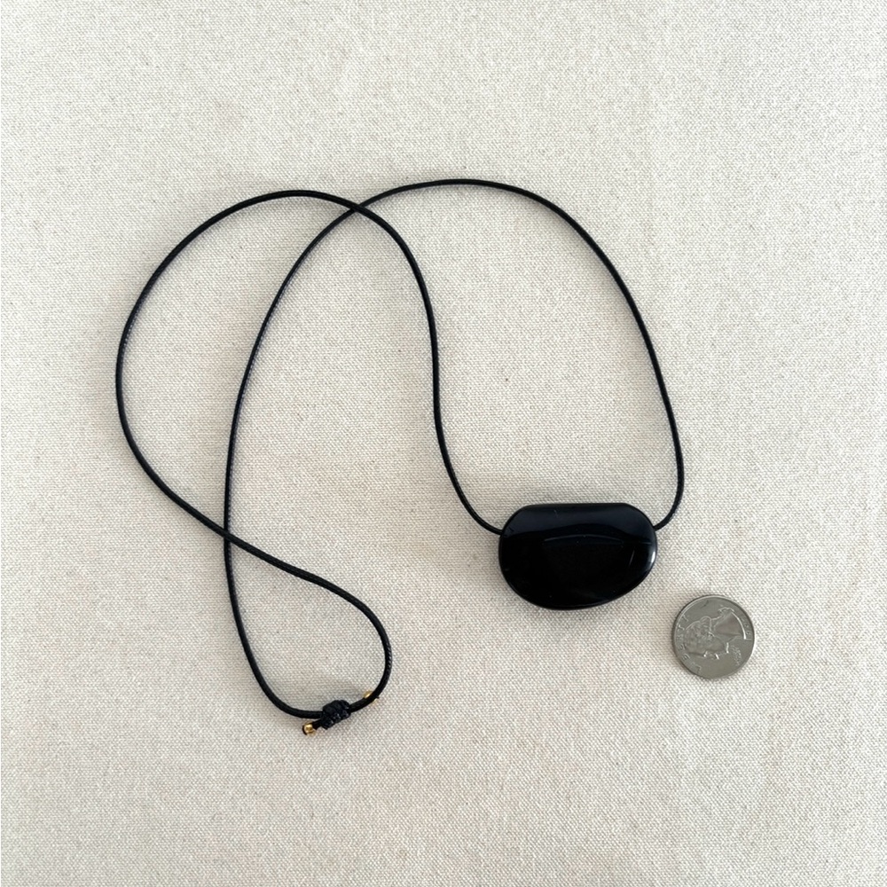 Heaven Mayhem Style Black Onyx Stone Pedant Necklace